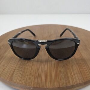 Persol 714-S-M Steve McQueen Sunglasses Mens 54mm Black Gray Folding Made Italy